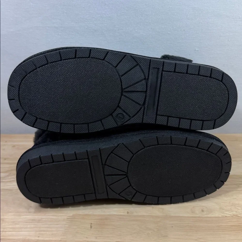 Sugar Poppy Black Faux Suede Ankle Boots Size 7 M